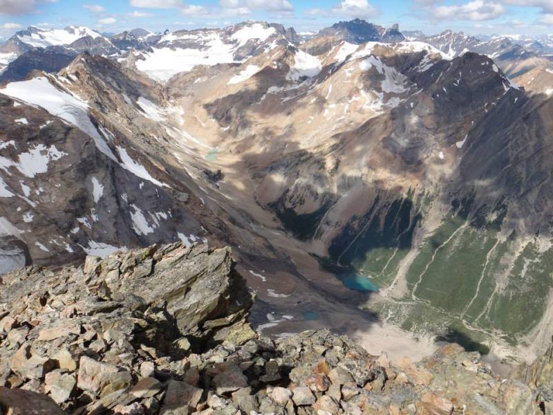 Staring down from the summit at Bruce Creek far below.